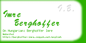 imre berghoffer business card